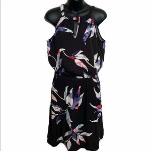 Reitman’s black floral halter sleeveless dress